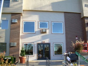 windows on an apartment complex in St. Paul