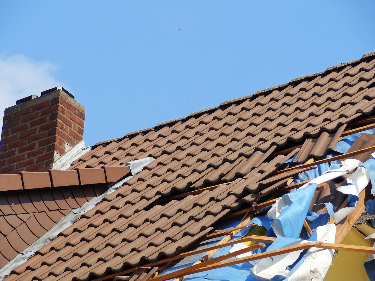 damaged tile roof