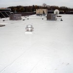Completed commercial roofing project